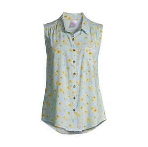 No Boundaries Juniors Sleeveless Top with Tie-Front